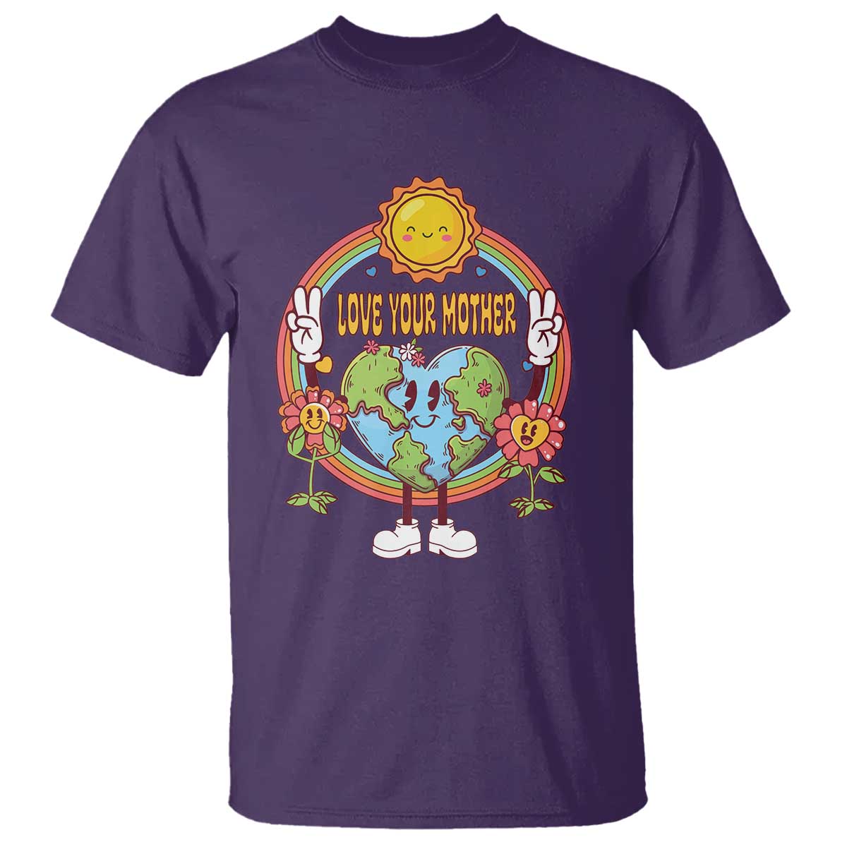 Earth Day T Shirt Love Your Mother Earth Retro TS09 Purple Printyourwear