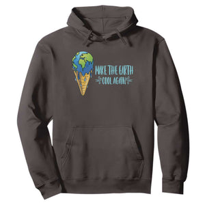 Earth Day Hoodie Make The Earth Cool Again Funny Melting Ice Cream TS09 Dark Chocolate Printyourwear
