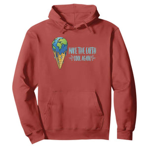 Earth Day Hoodie Make The Earth Cool Again Funny Melting Ice Cream TS09 Red Printyourwear