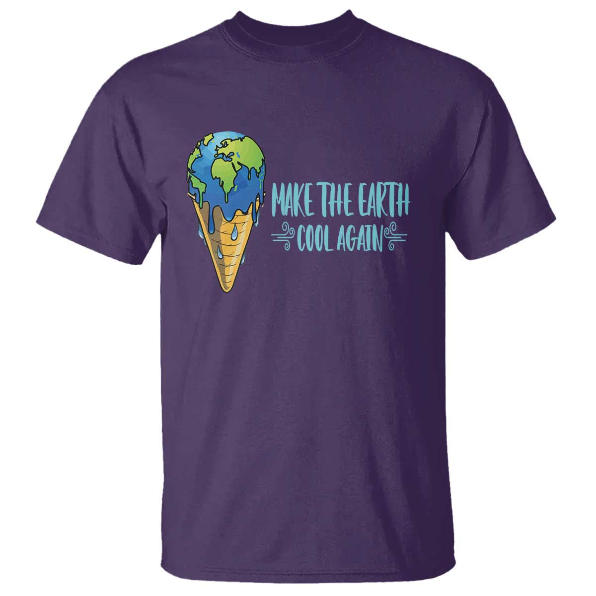 Earth Day T Shirt Make The Earth Cool Again Funny Melting Ice Cream TS09 Purple Printyourwear
