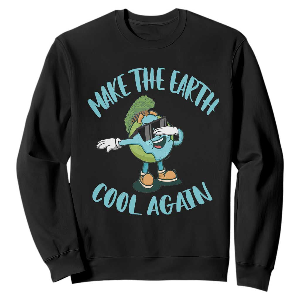 Earth Day Sweatshirt Make The Earth Cool Again Dabbing Kids Boys TS09 Black Printyourwear