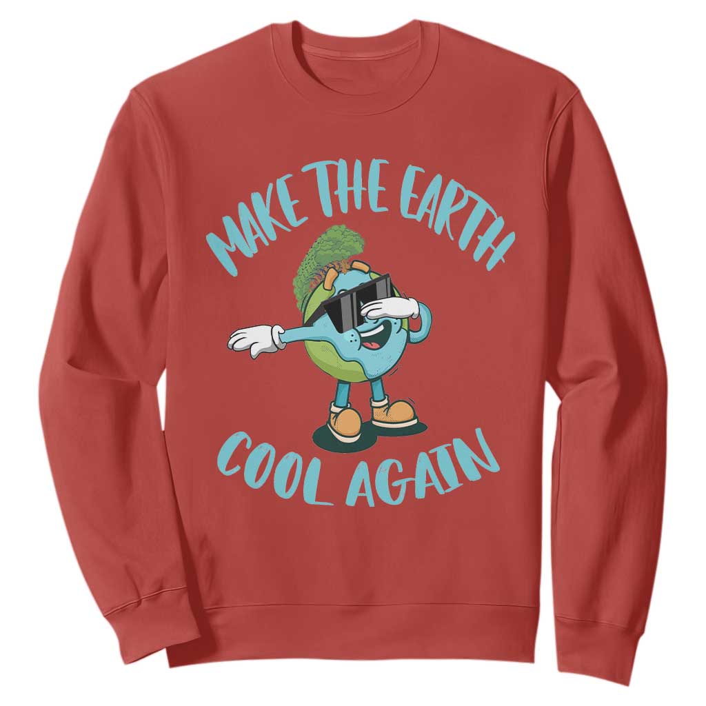 Earth Day Sweatshirt Make The Earth Cool Again Dabbing Kids Boys TS09 Red Printyourwear