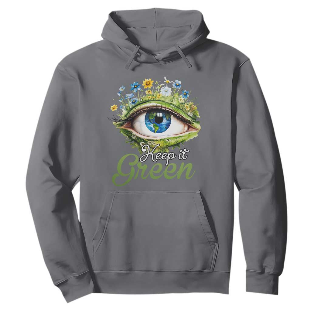 Earth Day Keep It Green Aesthetic Eye Hoodie TS09 Charcoal Printyourwear