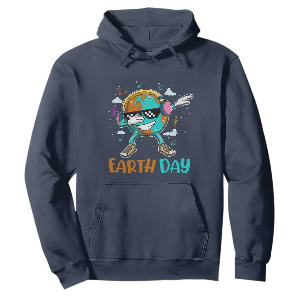 Earth Day Funny Cool Dabbing Planet Kids Boys Hoodie TS09 Navy Printyourwear
