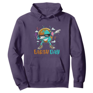 Earth Day Funny Cool Dabbing Planet Kids Boys Hoodie TS09 Purple Printyourwear
