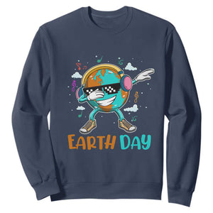 Earth Day Funny Cool Dabbing Planet Kids Boys Sweatshirt TS09 Navy Printyourwear