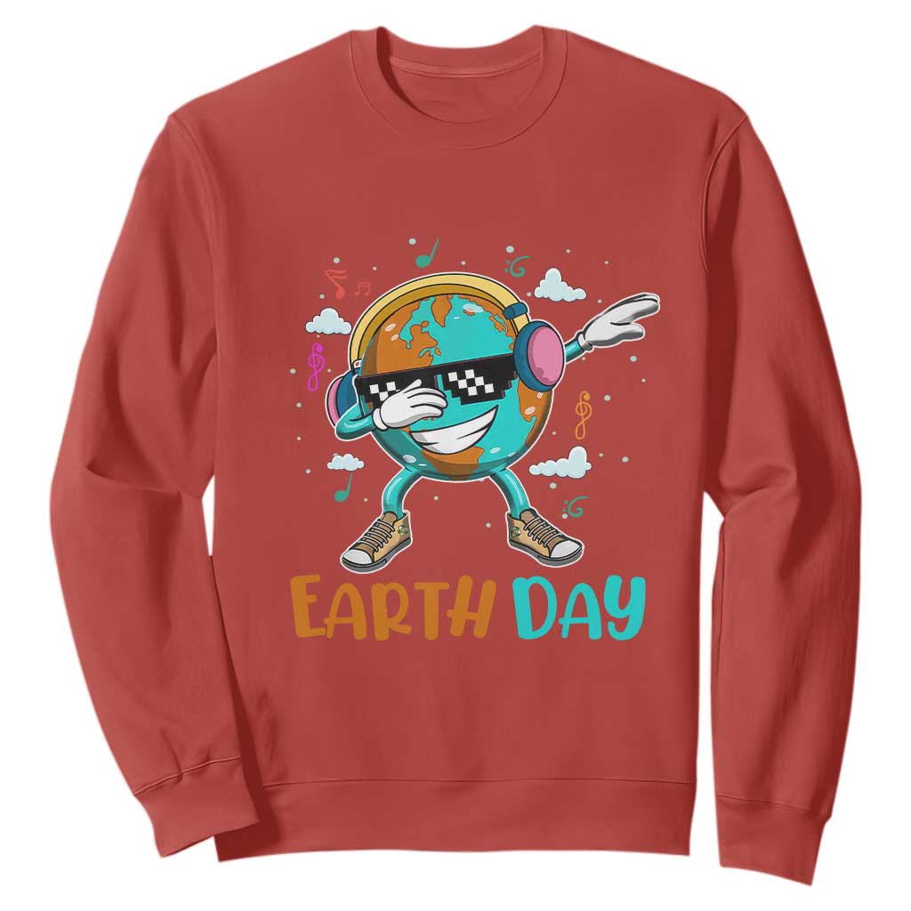 Earth Day Funny Cool Dabbing Planet Kids Boys Sweatshirt TS09 Red Printyourwear