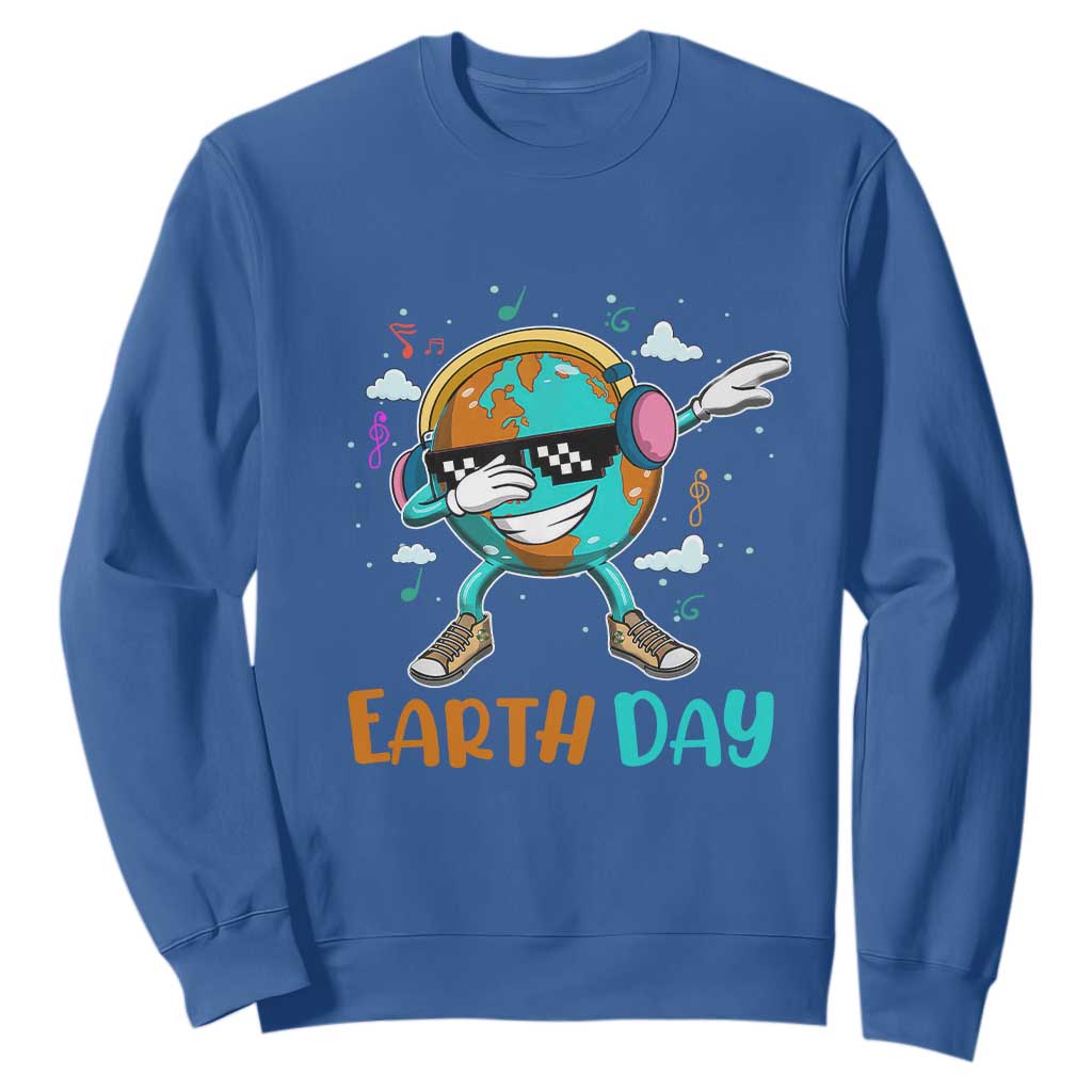 Earth Day Funny Cool Dabbing Planet Kids Boys Sweatshirt TS09 Royal Blue Printyourwear
