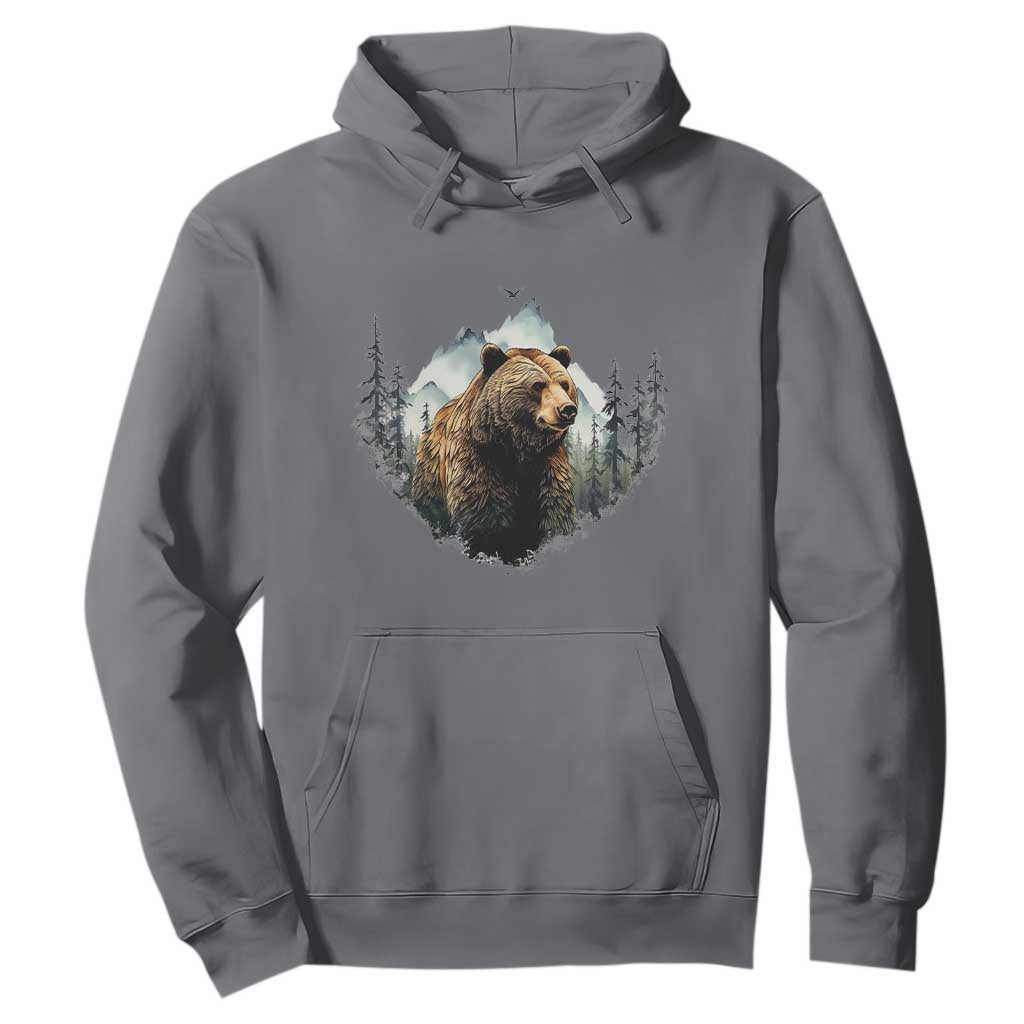 Nature Lover Hoodie Bear Wildlife Outdoor Mountains Forest Earth Day TS09 Charcoal Printyourwear