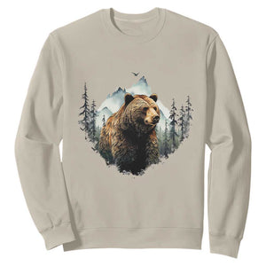 Nature Lover Sweatshirt Bear Wildlife Outdoor Mountains Forest Earth Day TS09 Sand Printyourwear