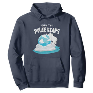 Earth Day Hoodie Save The Polar Bears Climate Awareness TS09 Navy Printyourwear