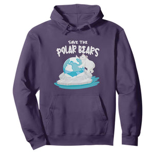 Earth Day Hoodie Save The Polar Bears Climate Awareness TS09 Purple Printyourwear