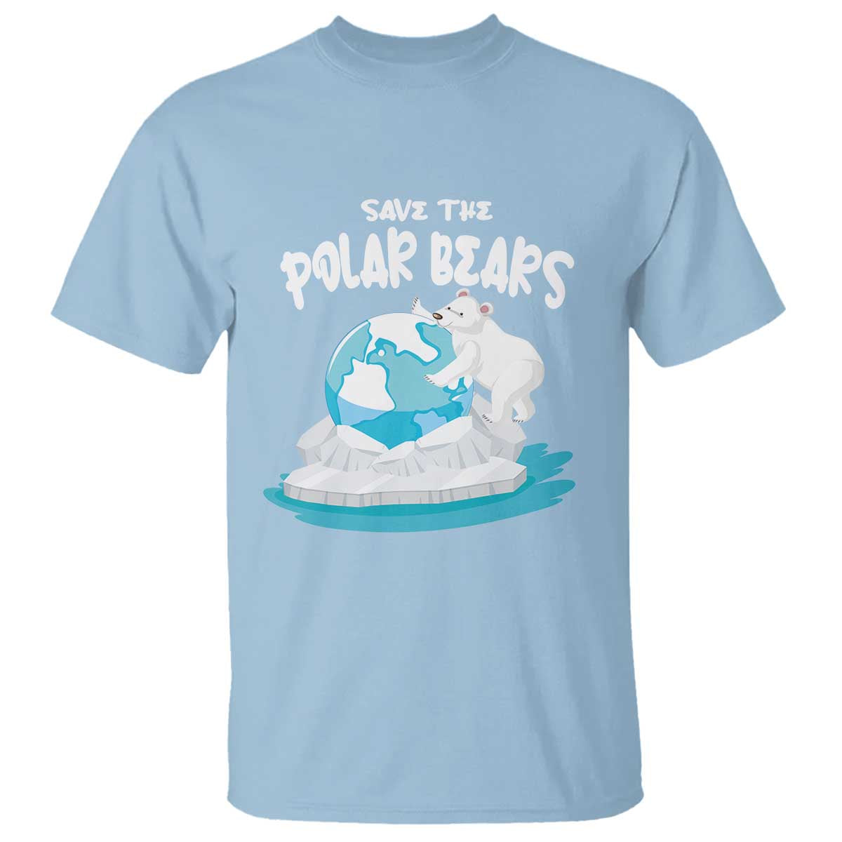 Earth Day T Shirt Save The Polar Bears Climate Awareness TS09 Light Blue Printyourwear