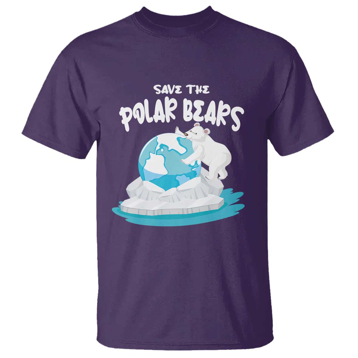 Earth Day T Shirt Save The Polar Bears Climate Awareness TS09 Purple Printyourwear