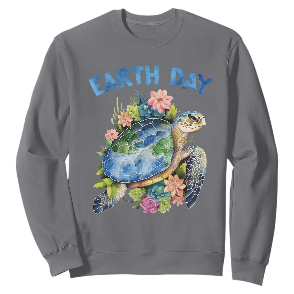Earth Day Sweatshirt Sea Turtle Save Our Ocean TS09 Charcoal Printyourwear