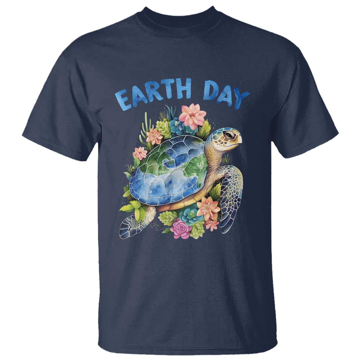 Earth Day T Shirt Sea Turtle Save Our Ocean TS09 Navy Printyourwear