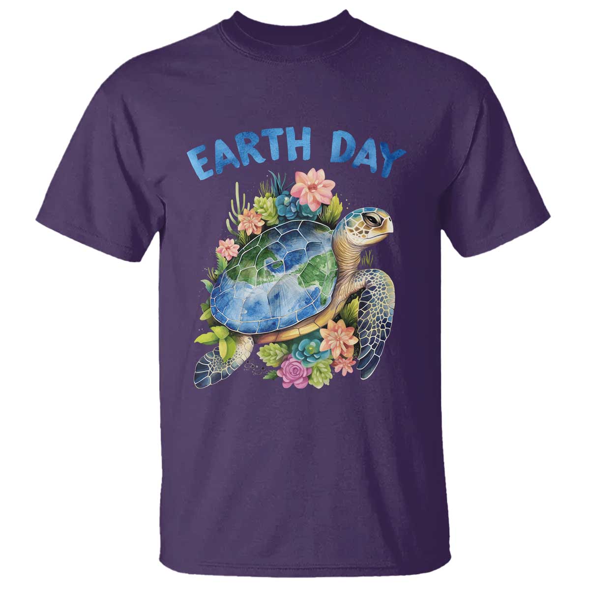 Earth Day T Shirt Sea Turtle Save Our Ocean TS09 Purple Printyourwear