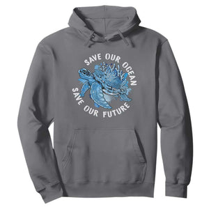 Earth Day Hoodie Save Our Oceans Save Our Future Sea Turtle TS09 Charcoal Printyourwear
