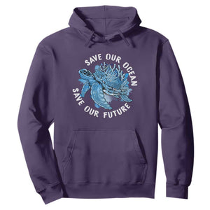 Earth Day Hoodie Save Our Oceans Save Our Future Sea Turtle TS09 Purple Printyourwear