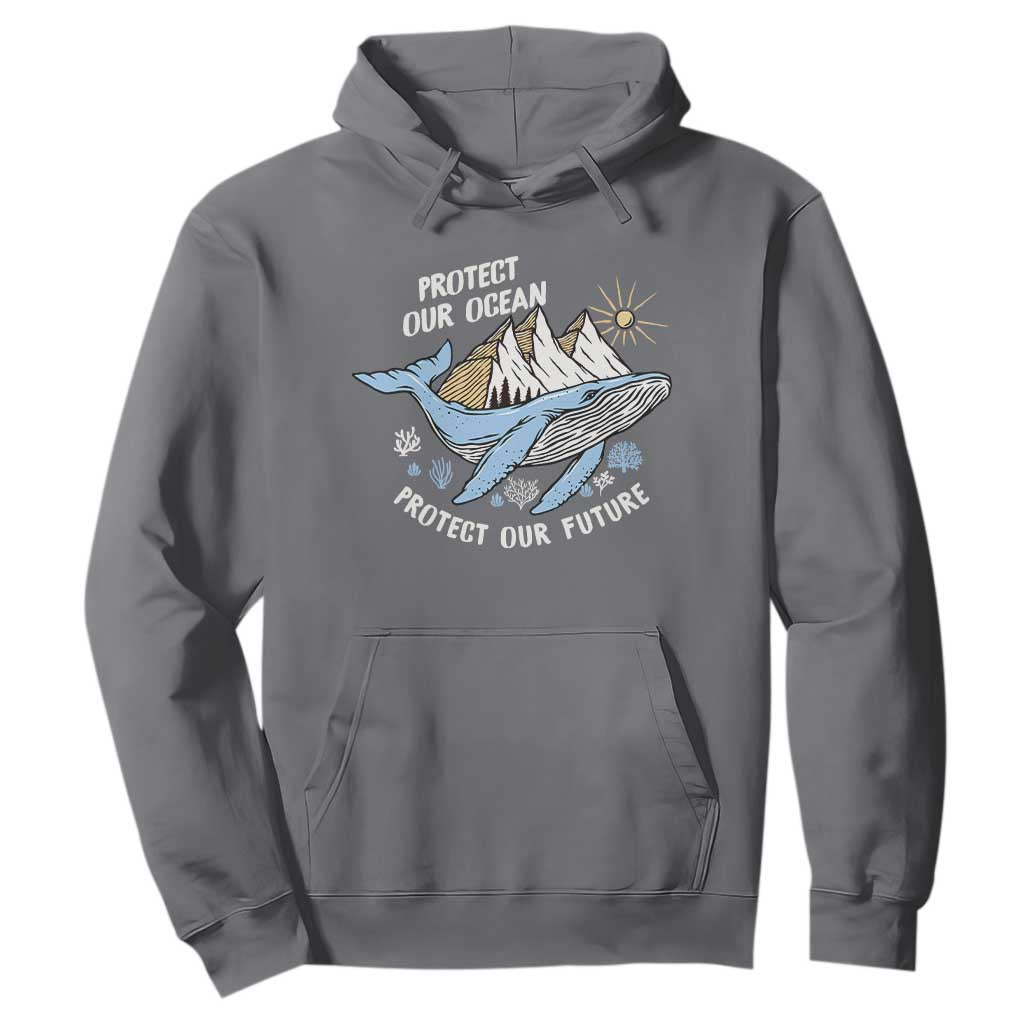 Earth Day Hoodie Save Our Oceans Save Our Future Whale TS09 Charcoal Printyourwear