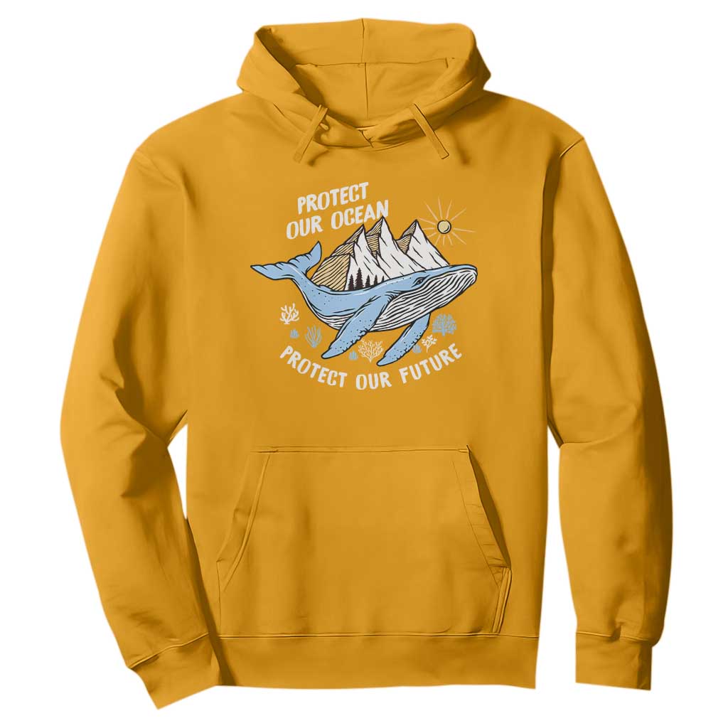 Earth Day Hoodie Save Our Oceans Save Our Future Whale TS09 Gold Printyourwear