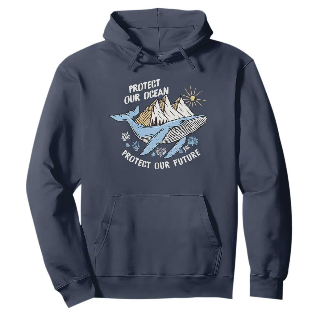 Earth Day Hoodie Save Our Oceans Save Our Future Whale TS09 Navy Printyourwear