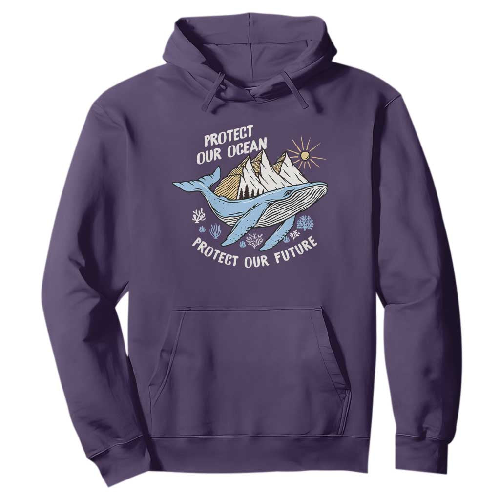 Earth Day Hoodie Save Our Oceans Save Our Future Whale TS09 Purple Printyourwear