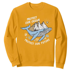 Earth Day Sweatshirt Save Our Oceans Save Our Future Whale TS09 Gold Printyourwear