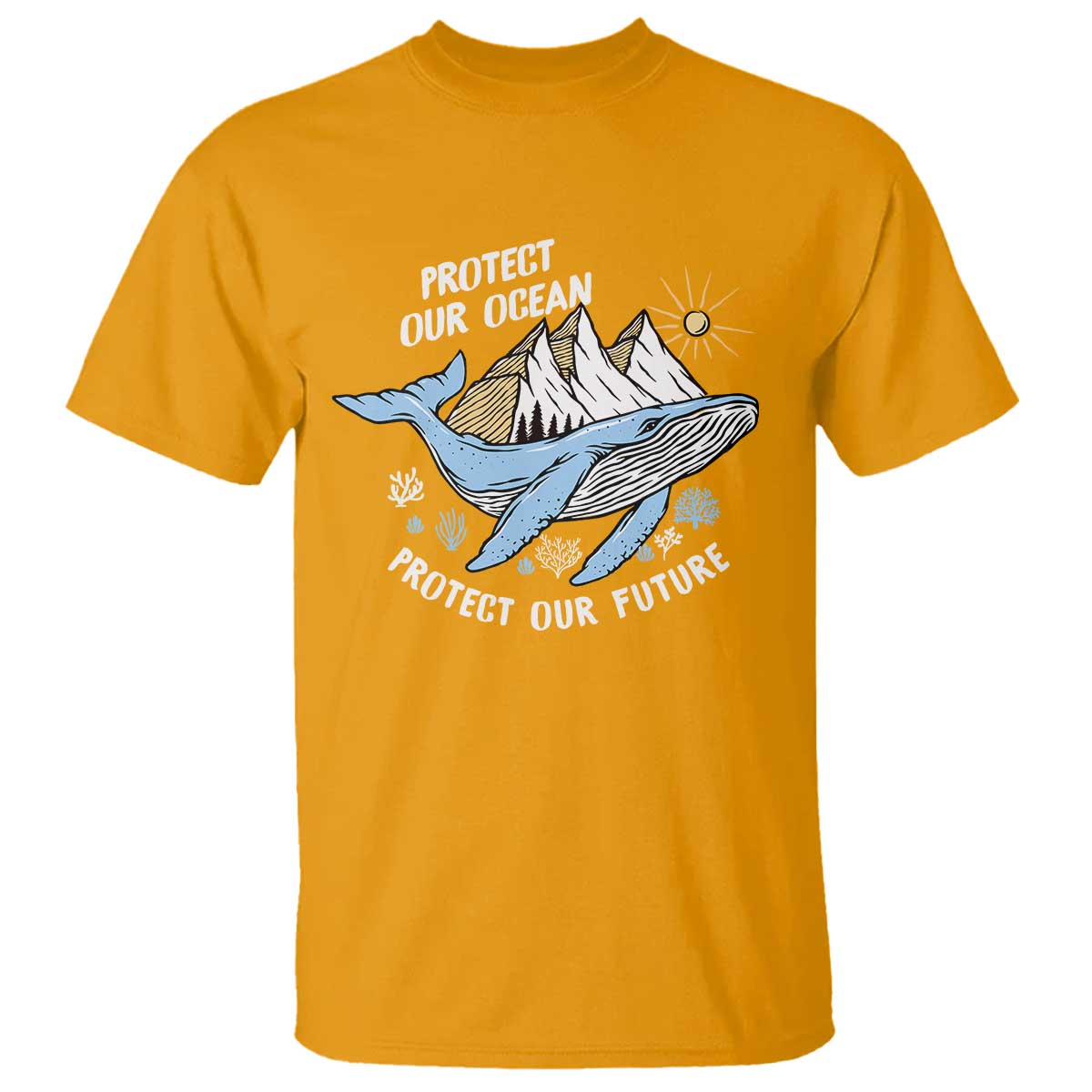 Earth Day T Shirt Save Our Oceans Save Our Future Whale TS09 Gold Printyourwear