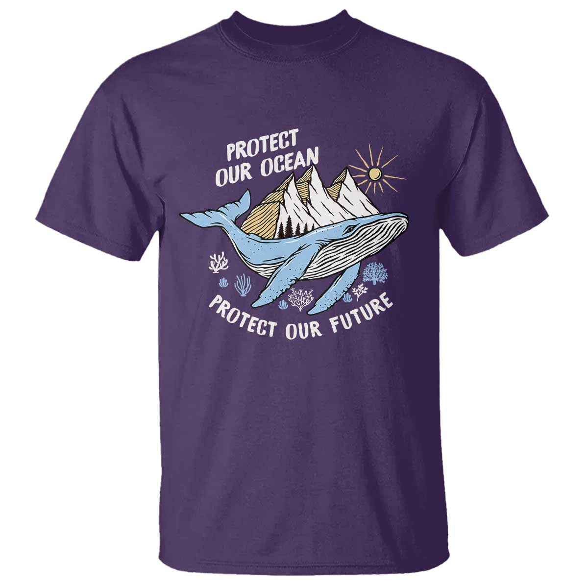 Earth Day T Shirt Save Our Oceans Save Our Future Whale TS09 Purple Printyourwear