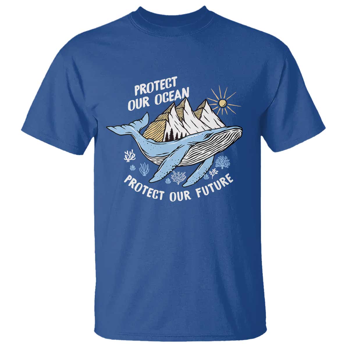 Earth Day T Shirt Save Our Oceans Save Our Future Whale TS09 Royal Blue Printyourwear
