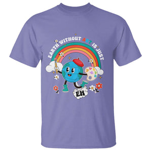 Funny Art Teacher T Shirt Earth Without Art Is Just Eh Painting Artist Wordplay Pun TS09 Violet Printyourwear