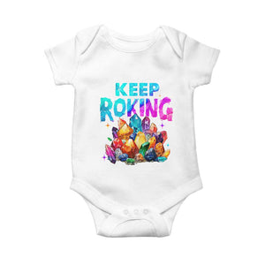Rock Collector Baby Onesie Keep Rocking Geologist TS09 White Print Your Wear