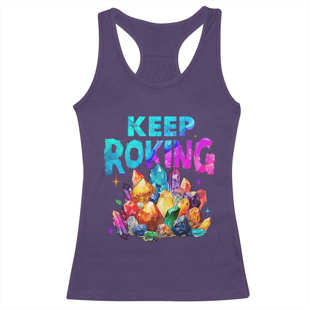 Rock Collector Racerback Tank Top Keep Rocking Geologist TS09 Purple Print Your Wear