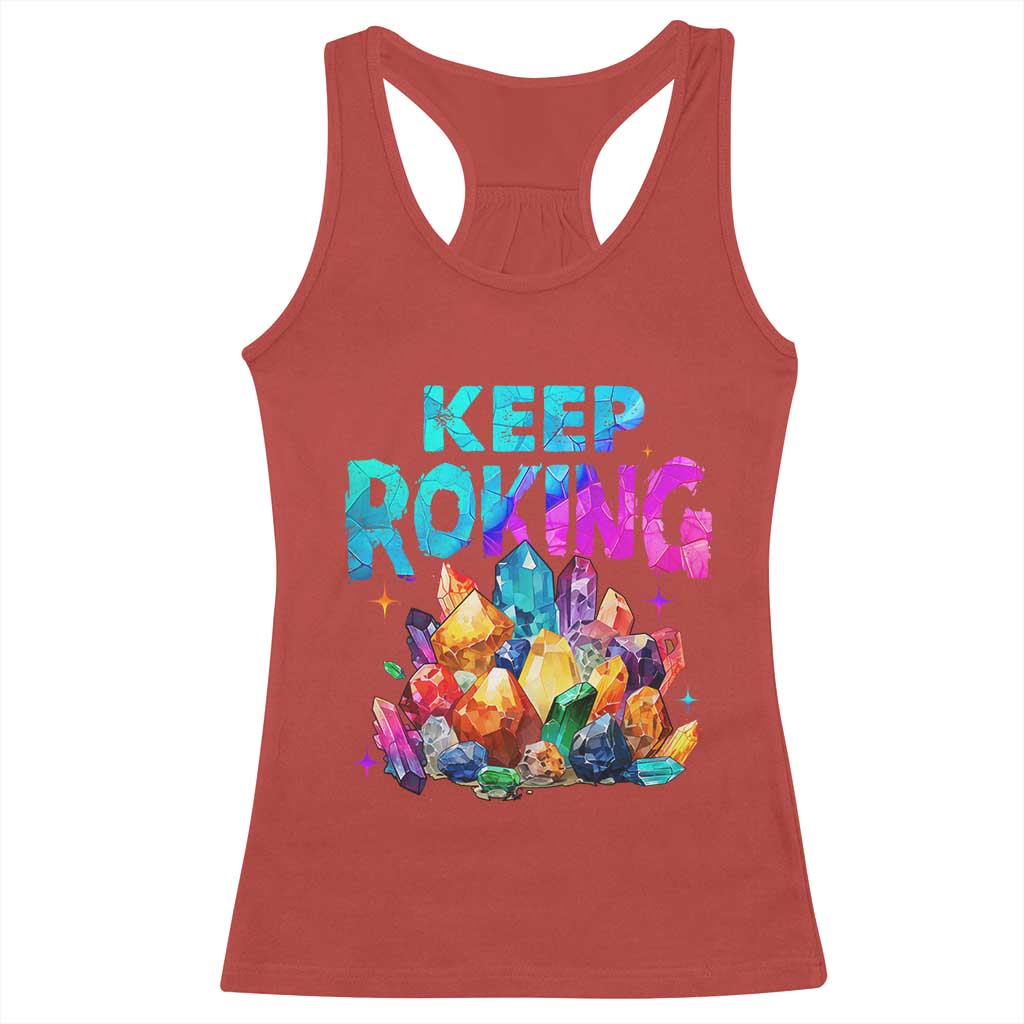 Rock Collector Racerback Tank Top Keep Rocking Geologist TS09 Red Print Your Wear