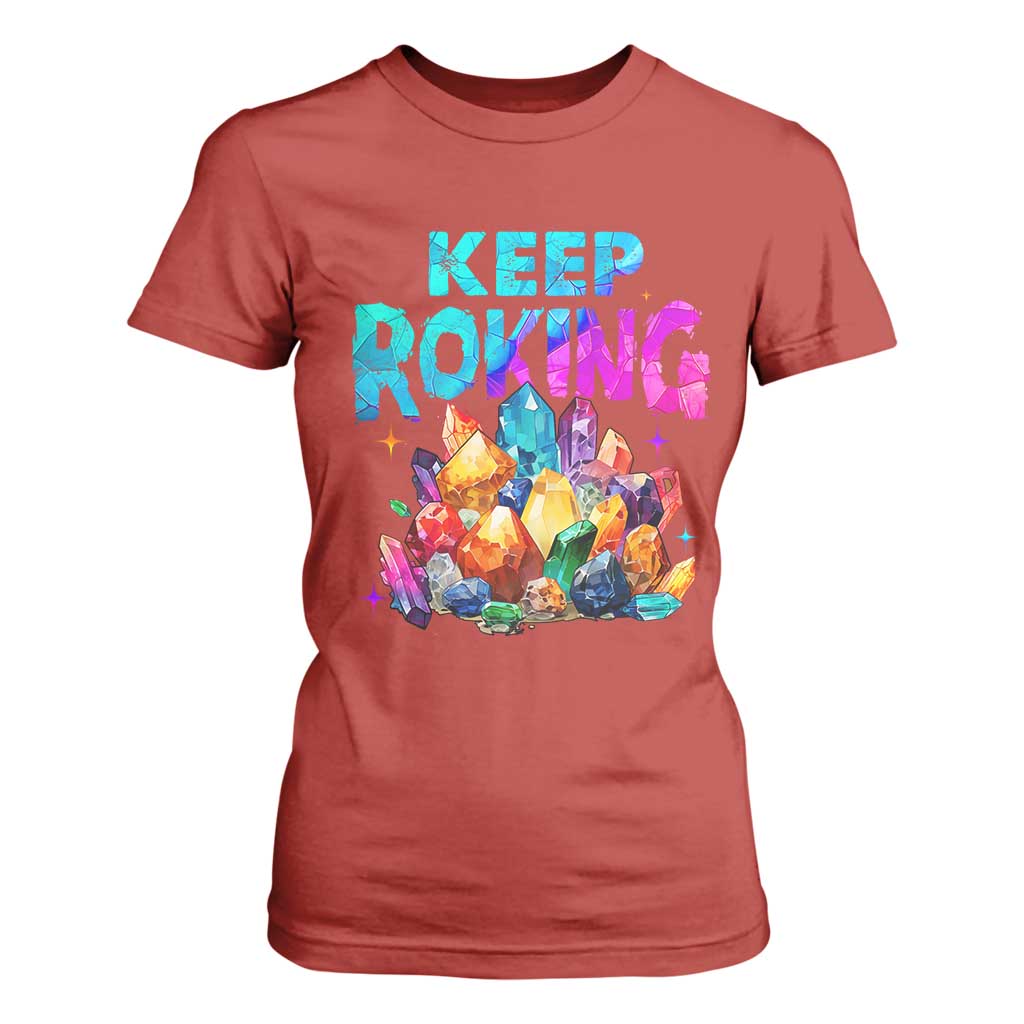 Rock Collector T Shirt For Women Keep Rocking Geologist TS09 Red Print Your Wear