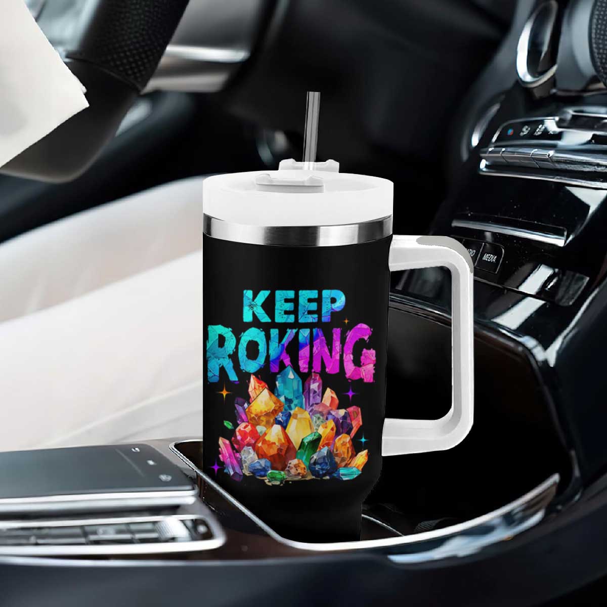 Rock Collector Tumbler With Handle Keep Rocking Geologist TS09 Print Your Wear