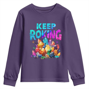 Rock Collector Youth Sweatshirt Keep Rocking Geologist TS09 Purple Print Your Wear