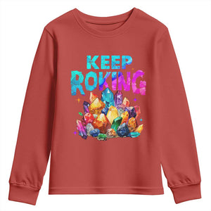 Rock Collector Youth Sweatshirt Keep Rocking Geologist TS09 Red Print Your Wear