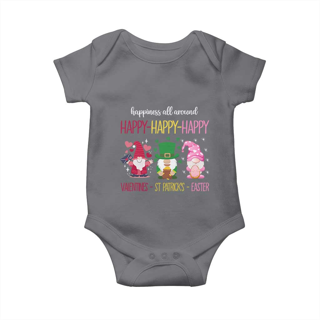 Happy Valentines St Patrick Easter Day Gnomies Baby Onesie TS09 Charcoal Print Your Wear