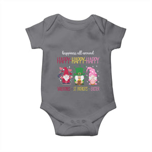 Happy Valentines St Patrick Easter Day Gnomies Baby Onesie TS09 Charcoal Print Your Wear