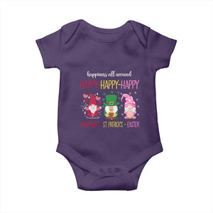 Happy Valentines St Patrick Easter Day Gnomies Baby Onesie TS09 Purple Print Your Wear