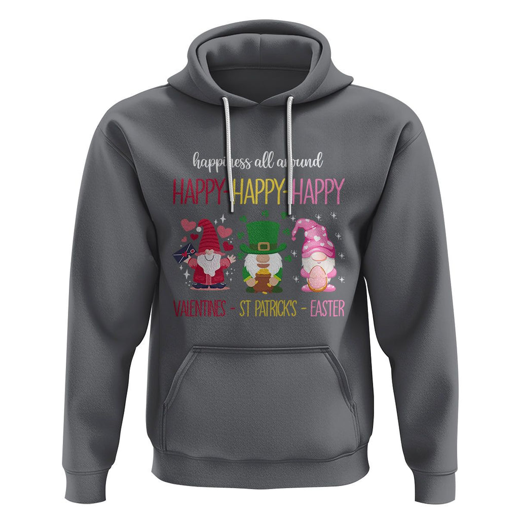 Happy Valentines St Patrick Easter Day Gnomies Hoodie TS09 Charcoal Printyourwear