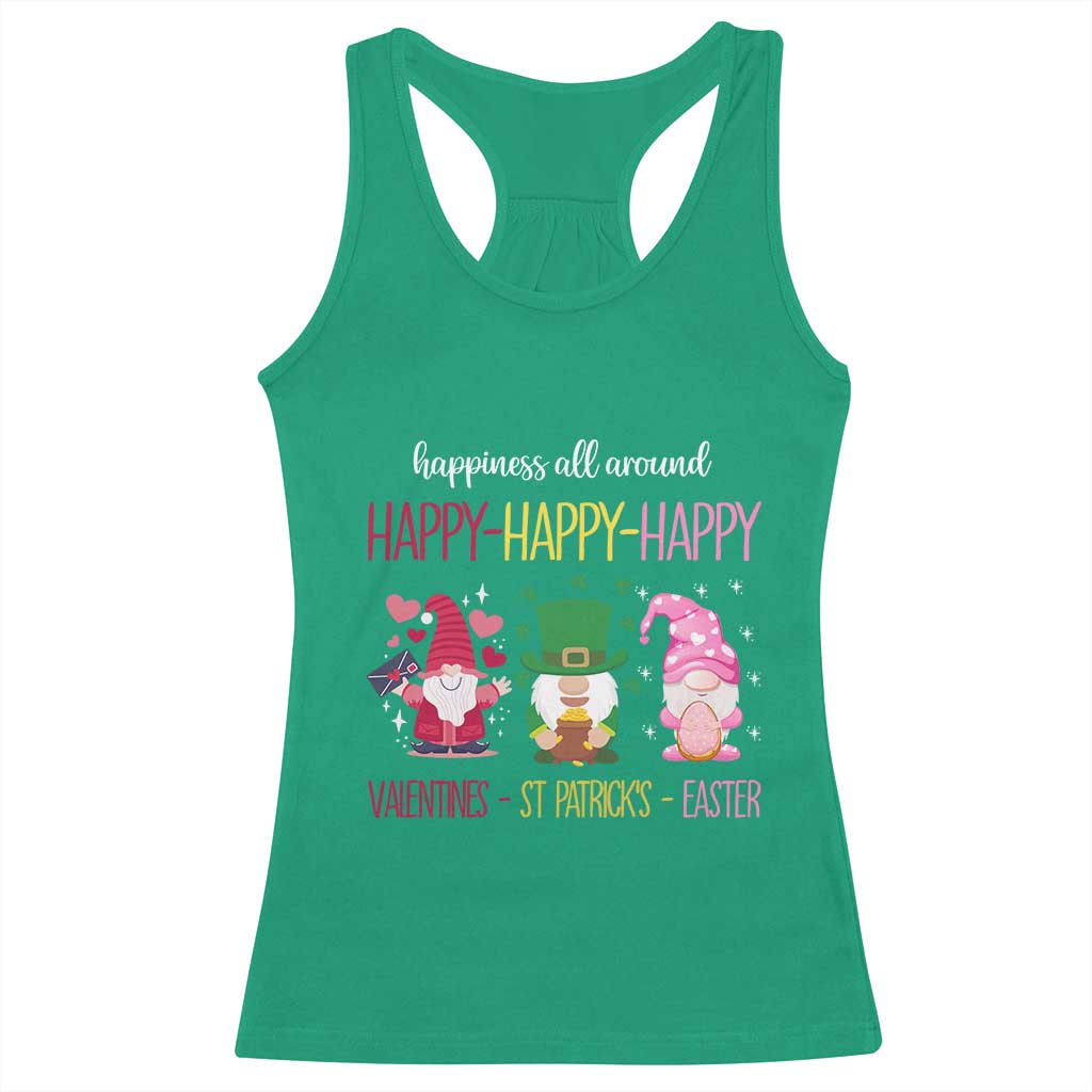 Happy Valentines St Patrick Easter Day Gnomies Racerback Tank Top TS09 Irish Green Print Your Wear