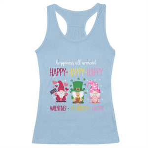 Happy Valentines St Patrick Easter Day Gnomies Racerback Tank Top TS09 Light Blue Print Your Wear