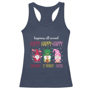 Happy Valentines St Patrick Easter Day Gnomies Racerback Tank Top TS09 Navy Print Your Wear