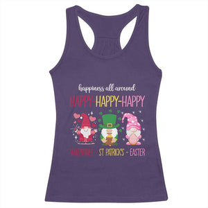 Happy Valentines St Patrick Easter Day Gnomies Racerback Tank Top TS09 Purple Print Your Wear