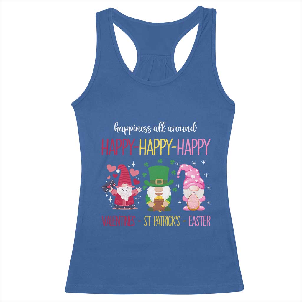 Happy Valentines St Patrick Easter Day Gnomies Racerback Tank Top TS09 Royal Blue Print Your Wear