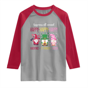 Happy Valentines St Patrick Easter Day Gnomies Raglan Shirt TS09 Sport Gray Red Print Your Wear