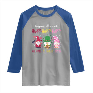 Happy Valentines St Patrick Easter Day Gnomies Raglan Shirt TS09 Sport Gray Royal Print Your Wear